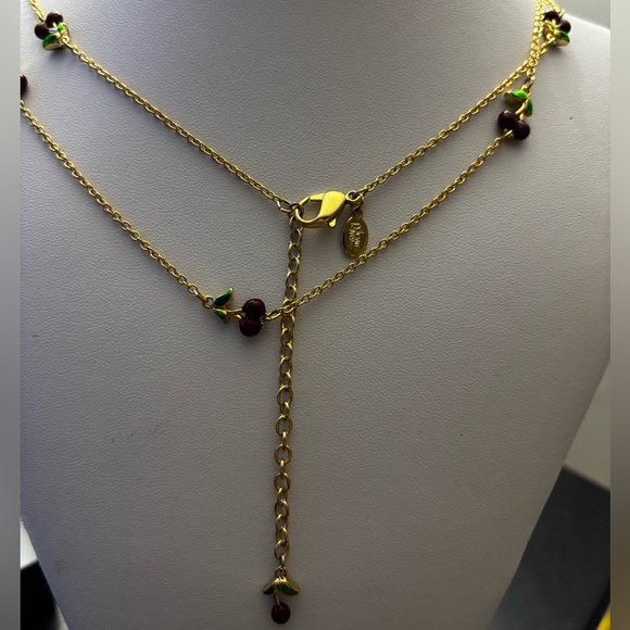 Joan River Custom Enamel Cherry Necklace and Earrings set - Picture 17 of 17